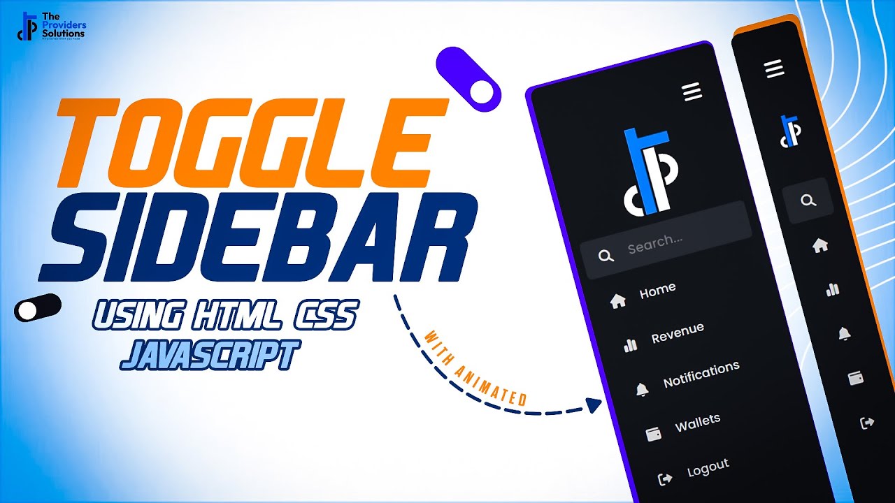 Animated Sidebar Tutorial: How to create a Sidebar in HTML, CSS & JavaScript