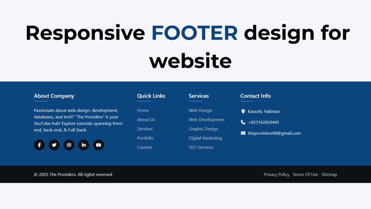 Bootstrap 5 Footer | Build a Professional Responsive Footer with Social media Icon